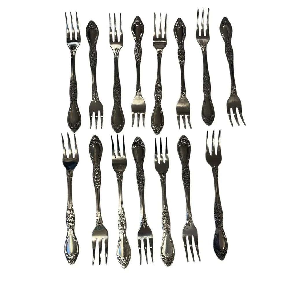 Vtg‎ Oneida Northland CAROLINA Stainless Cocktail Seafood Forks Japan 15 Pcs